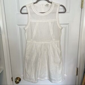 DRA Los Angeles Eyelet White Mini Dress 100% cotton extra small